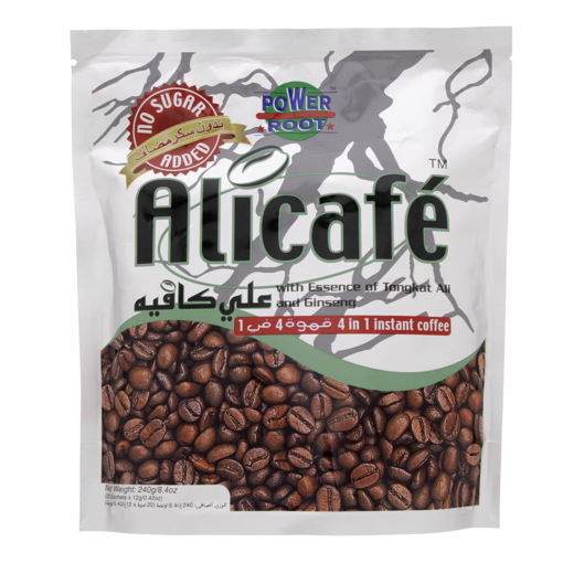 Picture of Power Root Alicafe With Essence Of Tongkat Ali And Ginseng 4 In 1 Instant Coffee 12g x 20 Pieces