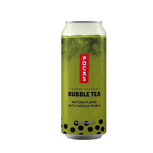 Picture of Pocas Bubble Tea Matcha Flavor with Tapioca Pearls 490 ml