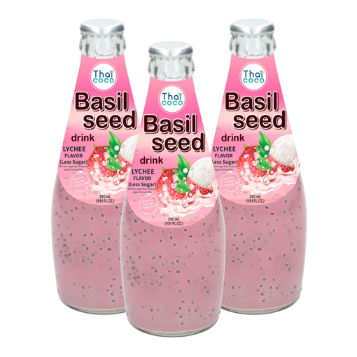 Picture of Thai Coco Basil Seed Drink With Lychee Flavour Value Pack 3 x 290ml