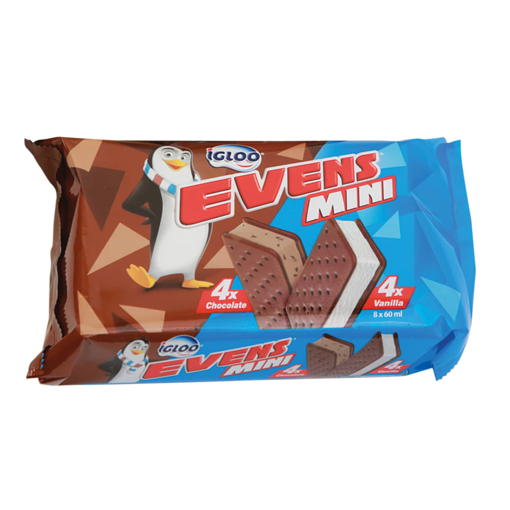 Picture of Igloo Evens Mini Chocolate 4 x 60ml + Vanilla 4 x 60ml