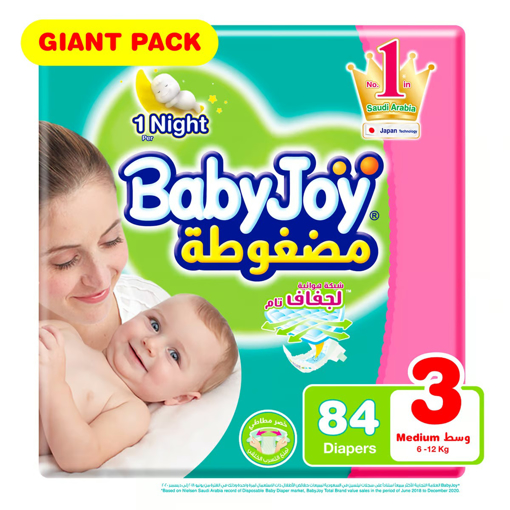 Picture of Baby Joy Diaper Size 3 Medium 6-12kg Giant Pack 84pcs