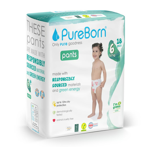 Picture of Pure Born Baby Diaper Pants Size 6, 16+kg 18pcs _1_11zon