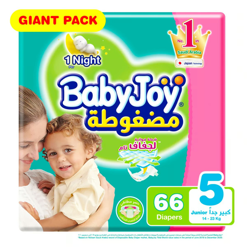 Picture of Baby Joy Diaper Size 5 Junior 14-23kg Giant Pack 66pcs