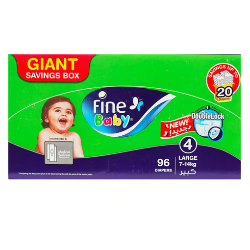 Picture of Fine Baby Diapers Size 4 Large 7-14kg Pack 96pcs