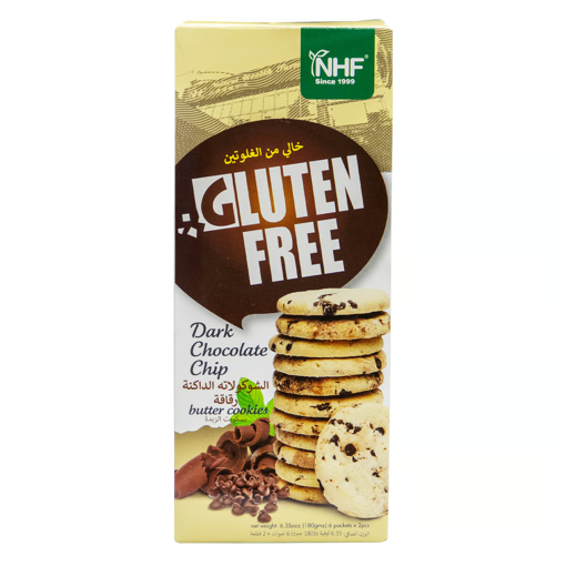 Picture of NHF Gluten Free Dark Chocolate Chip Butter Cookies 180 g