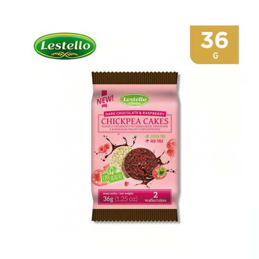 Picture of Lestello Dark Chocolate & Raspberry Chickpea Cakes 34g