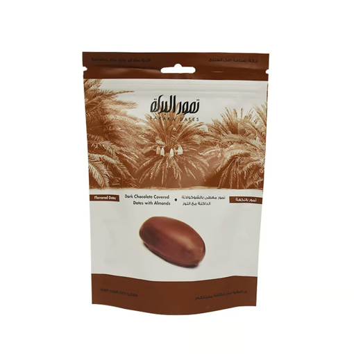 Picture of Baraka Dark Chocolate Covered Dates with Almonds 125g