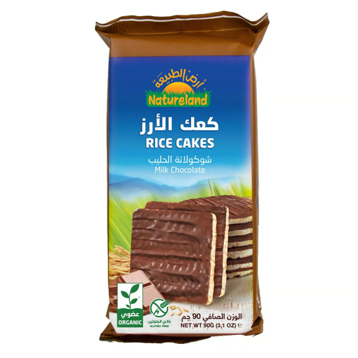 Picture of Natureland Organic Rice Cake Milk Chocolate 90g