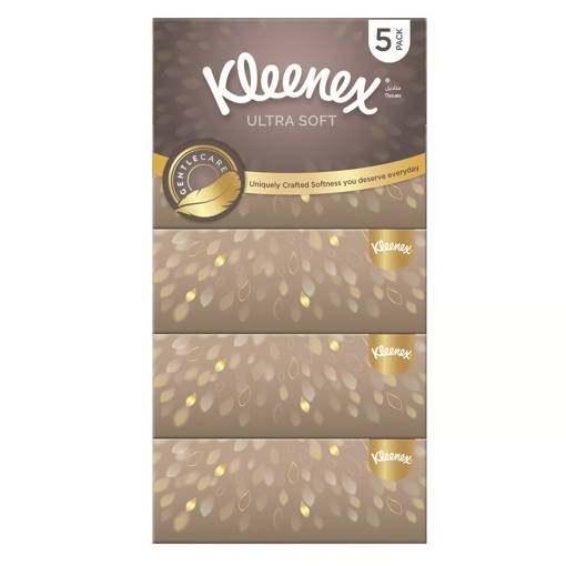 Picture of Kleenex Ultra Soft Gentle Care Facial Tissue 5 x 96pcs